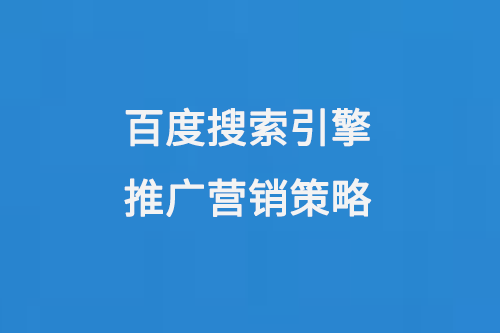 百度搜索引擎推廣營(yíng)銷(xiāo)策略 